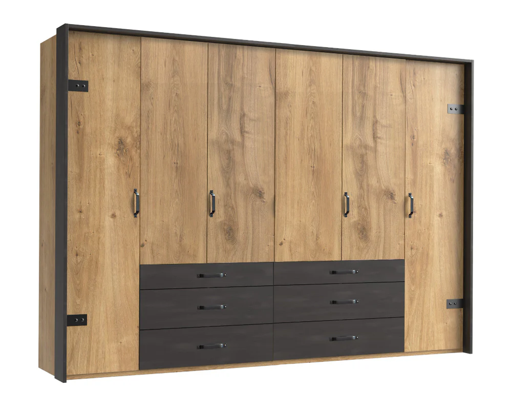 Drehtürenschrank Detroit mit Spiegeltüren und Schubladen B/H/T ca. 200/250/300 x 216 x 58 cm - Image 28
