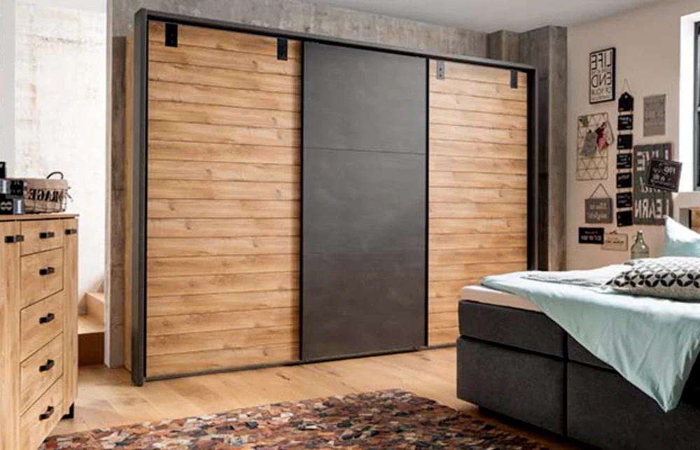 Schwebetürenschrank Detroit B/H/T ca. 200/250/300 x 216 x 65 cm - Image 3