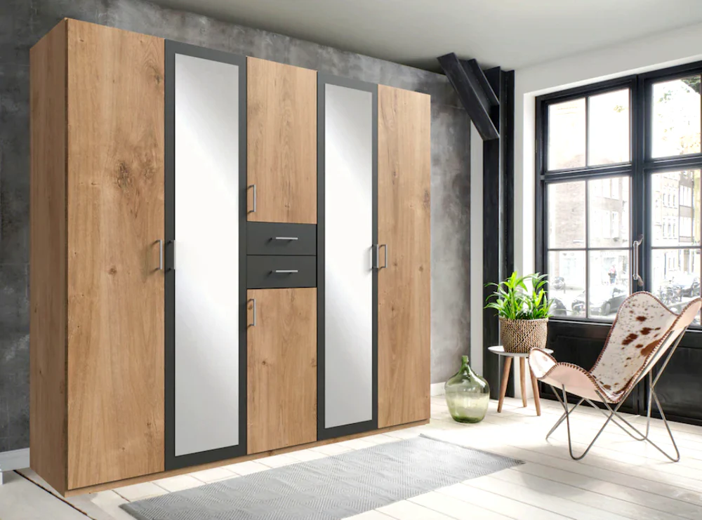 Drehtürenschrank Diver mit Spiegel und Schubladen B/H/T ca. 225/270 x 208 x 58 cm - Image 6