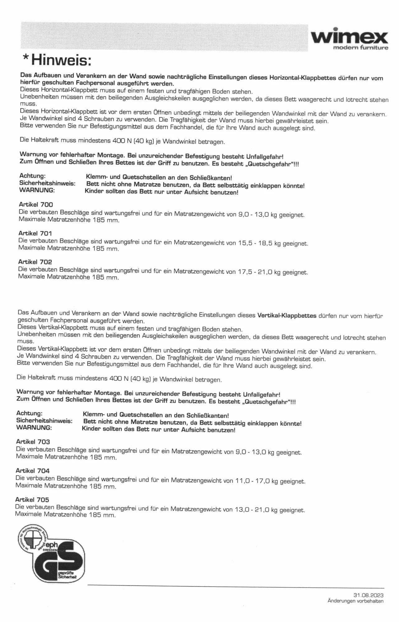 Wimex Klappbett Juist Horisontal Breite ca. 140 cm x 200 cm (Aufstellmaß B/H/T ca. 212 x 154 x 43 cm) - Image 7