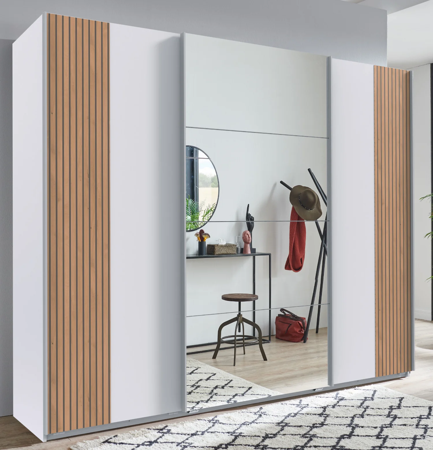 Schwebetürenschrank Malaga 3-türig mit Spiegeltür B/H/T ca. 225 x 208 x 64 cm - Image 11