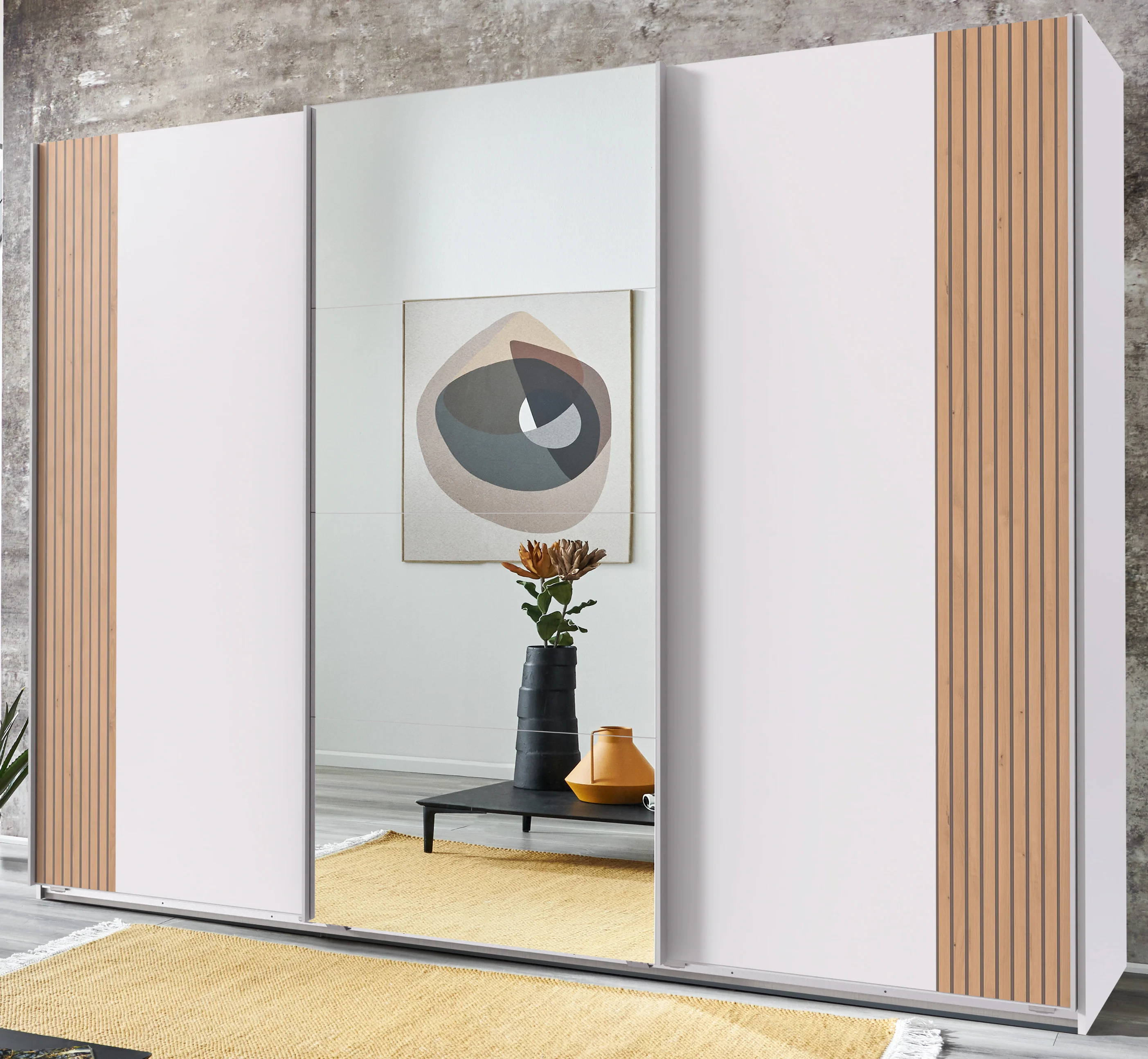 Schwebetürenschrank Malaga 3-türig mit Spiegeltür B/H/T ca. 270 x 208 x 64 cm - Image 10