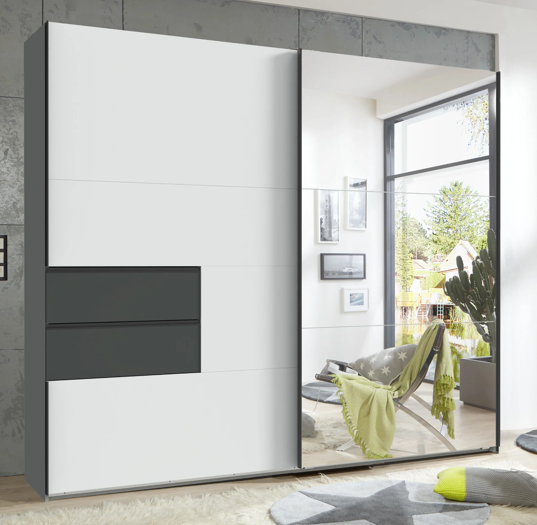 Schwebetürenschrank Palermo 2-türig mit Spiegel B/H/T ca. 250 x 216 x 65 cm - Image 11