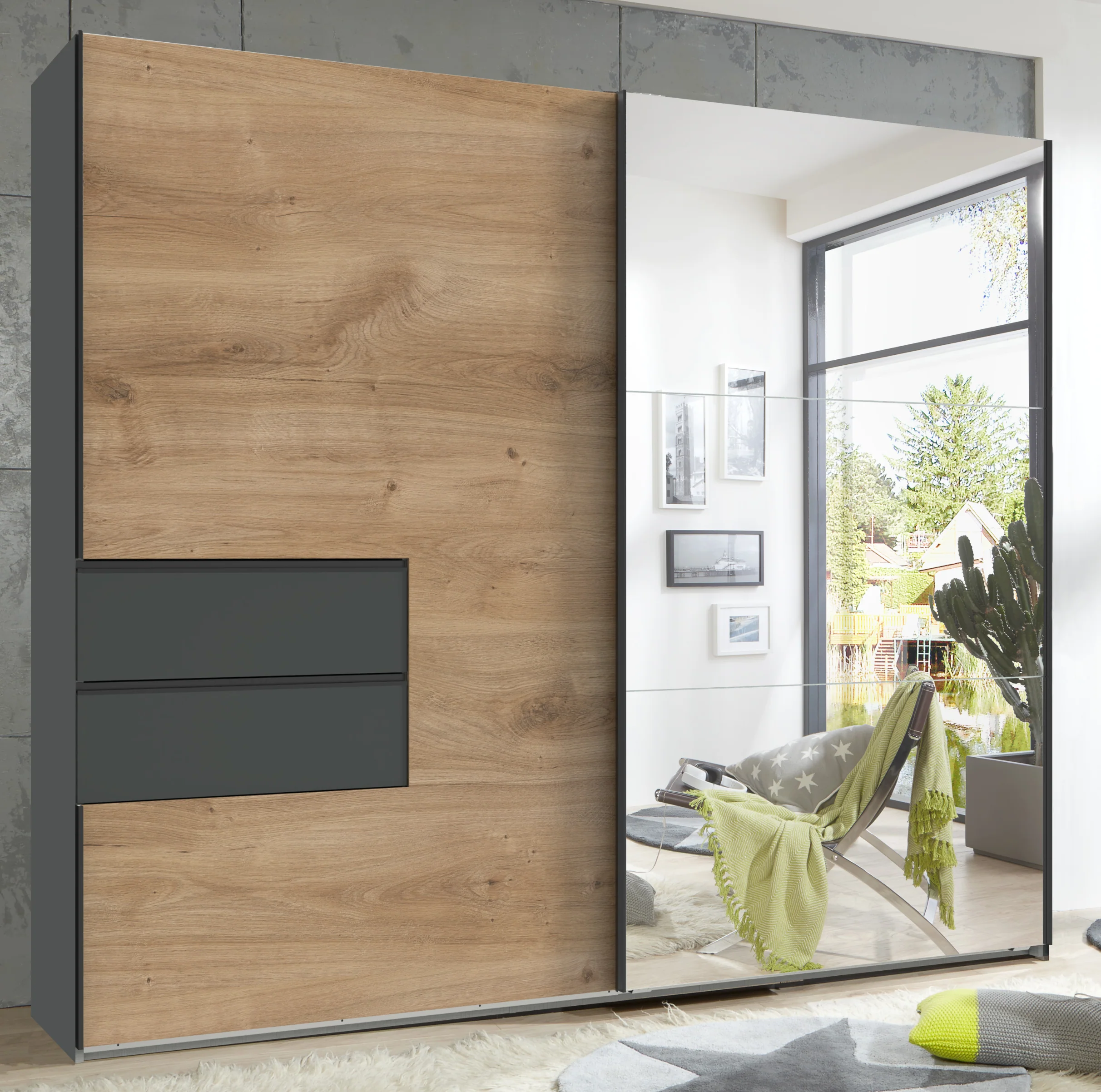 Schwebetürenschrank Palermo 2-türig mit Spiegel B/H/T ca. 250 x 216 x 65 cm - Image 12