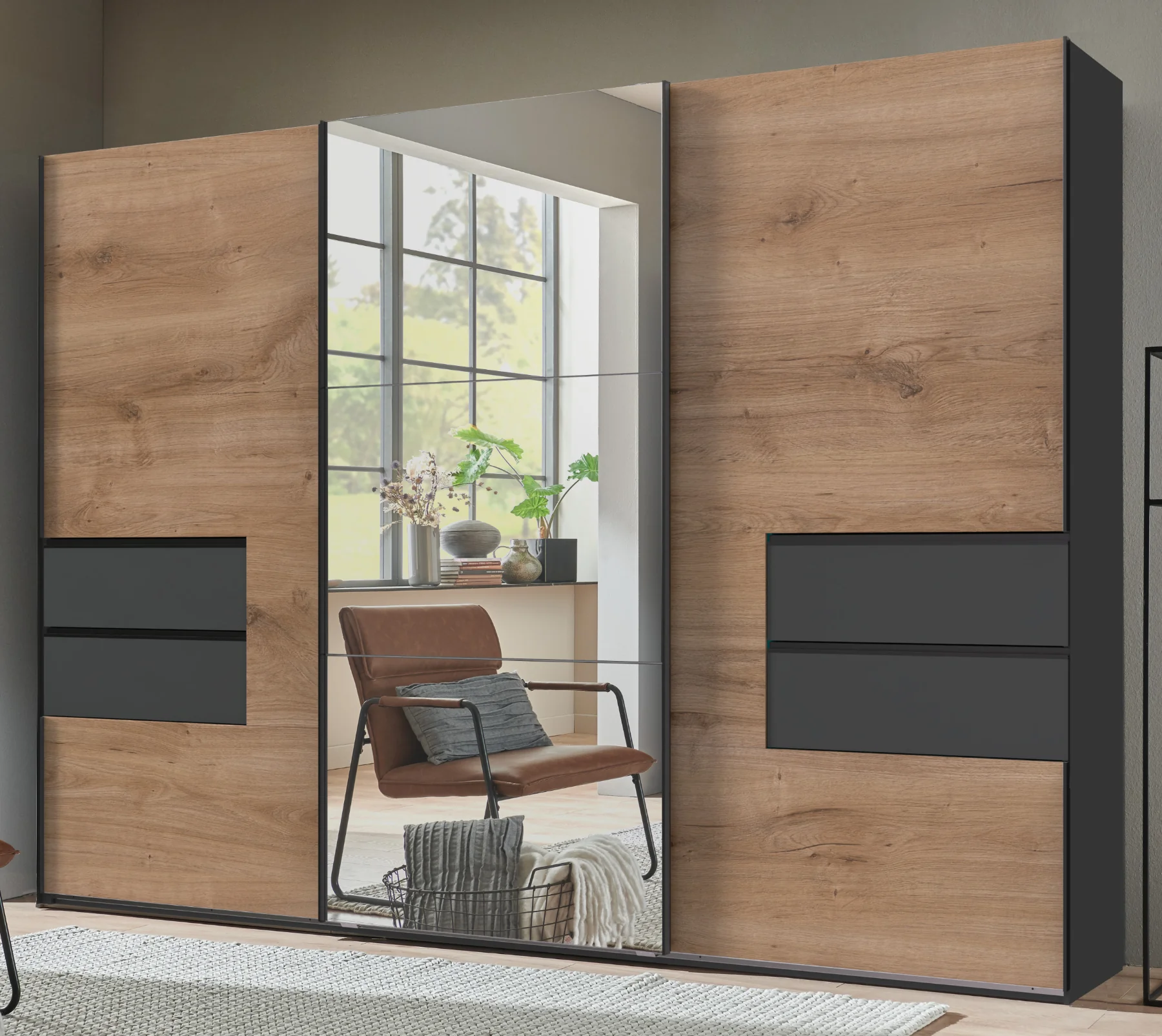 Schwebetürenschrank Palermo 3-türig mit Spiegel B/H/T ca. 300 x 216 x 65 cm - Image 10