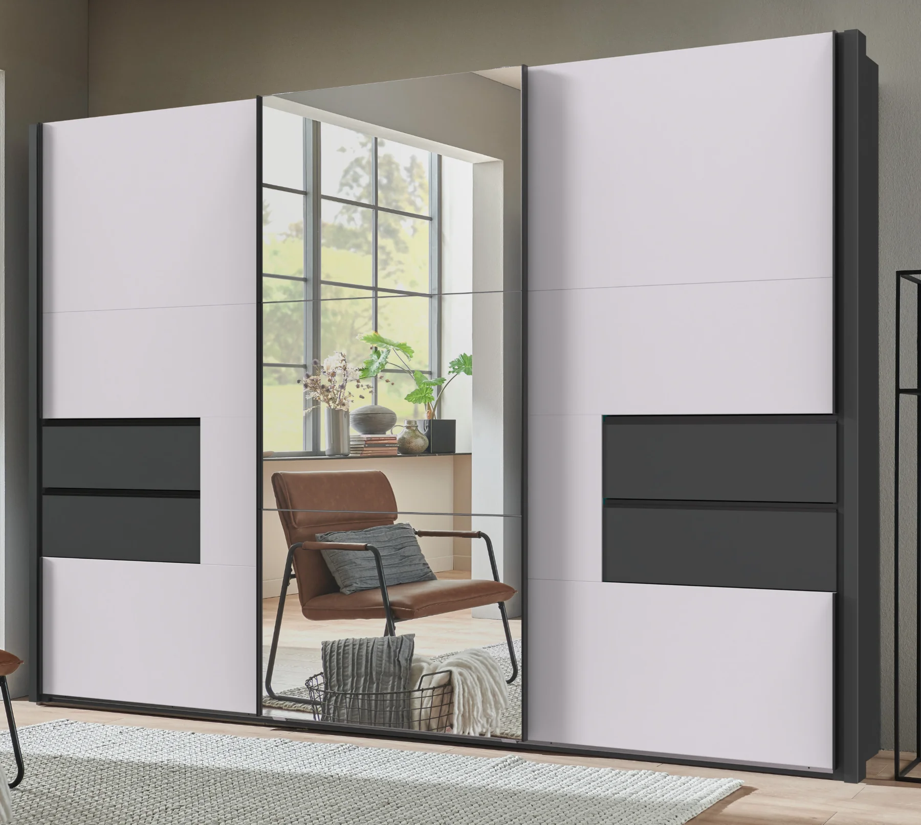 Schwebetürenschrank Palermo 3-türig mit Spiegel B/H/T ca. 300 x 216 x 65 cm - Image 11