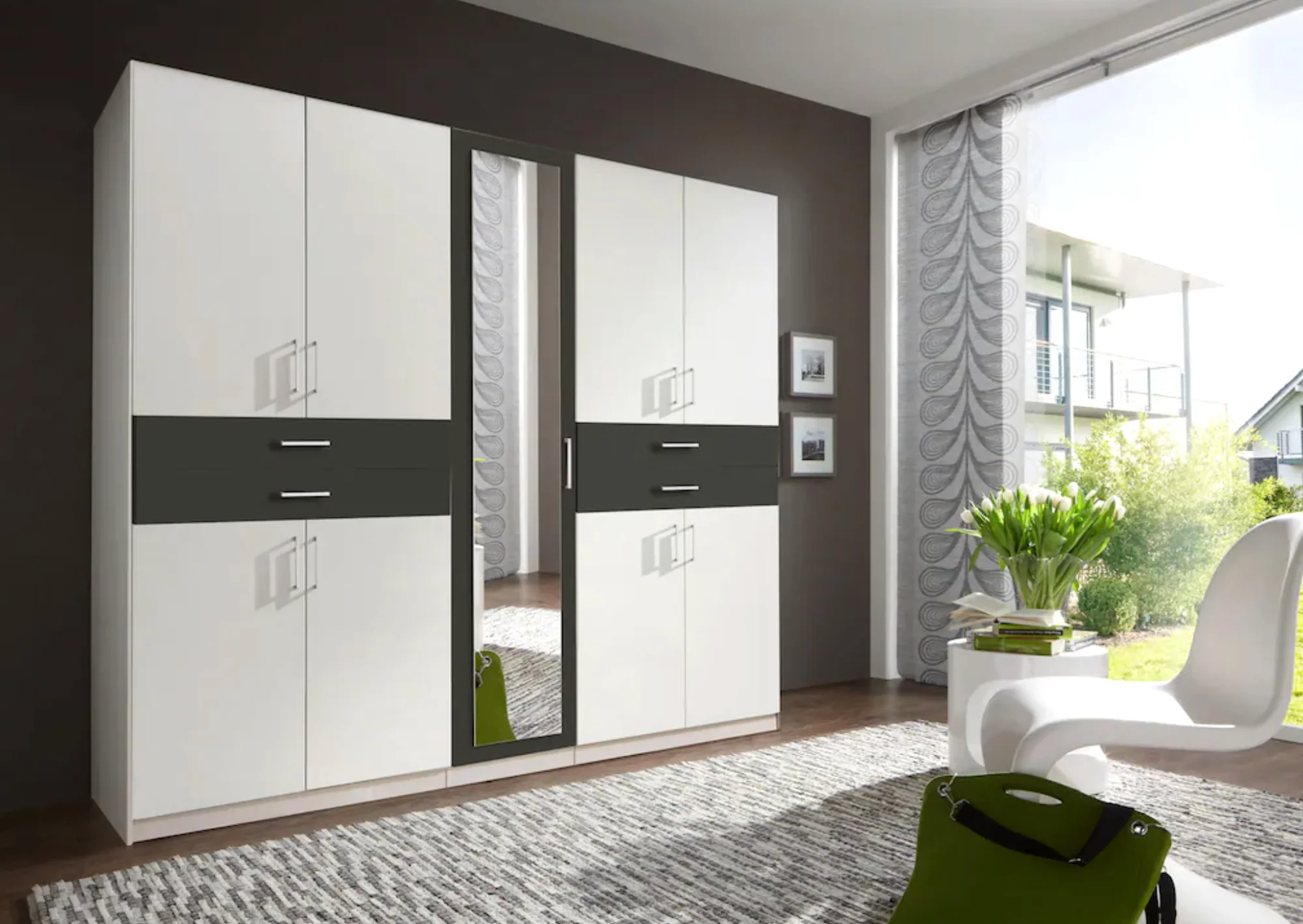 Drehtürenschrank Taiga 5-türig mit Spiegeltür und 4 Schubladen B/H/T ca. 225 x 208 x 58 cm - Image 3