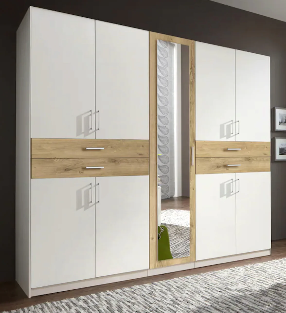 Drehtürenschrank Taiga 5-türig mit Spiegeltür und 4 Schubladen B/H/T ca. 225 x 208 x 58 cm - Image 6