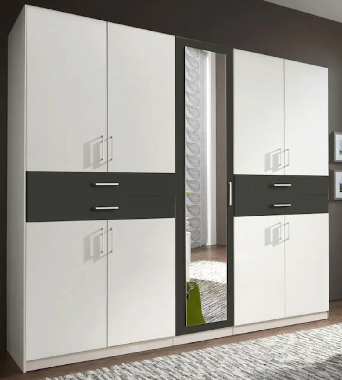 Drehtürenschrank Taiga 5-türig mit Spiegeltür und 4 Schubladen B/H/T ca. 225 x 208 x 58 cm - Image 9