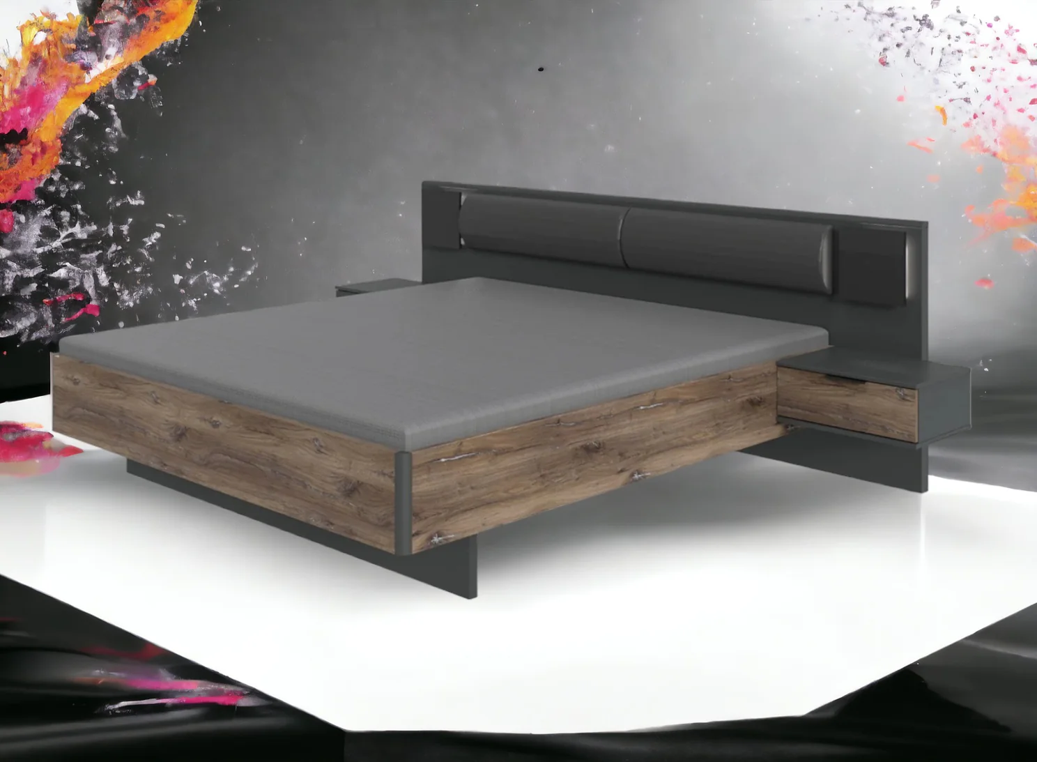 Wimex Futonbett Valencia Breite 160/180 x 200 cm inkl. Beleuchtung, inkl. Nachtschränke - Image 5