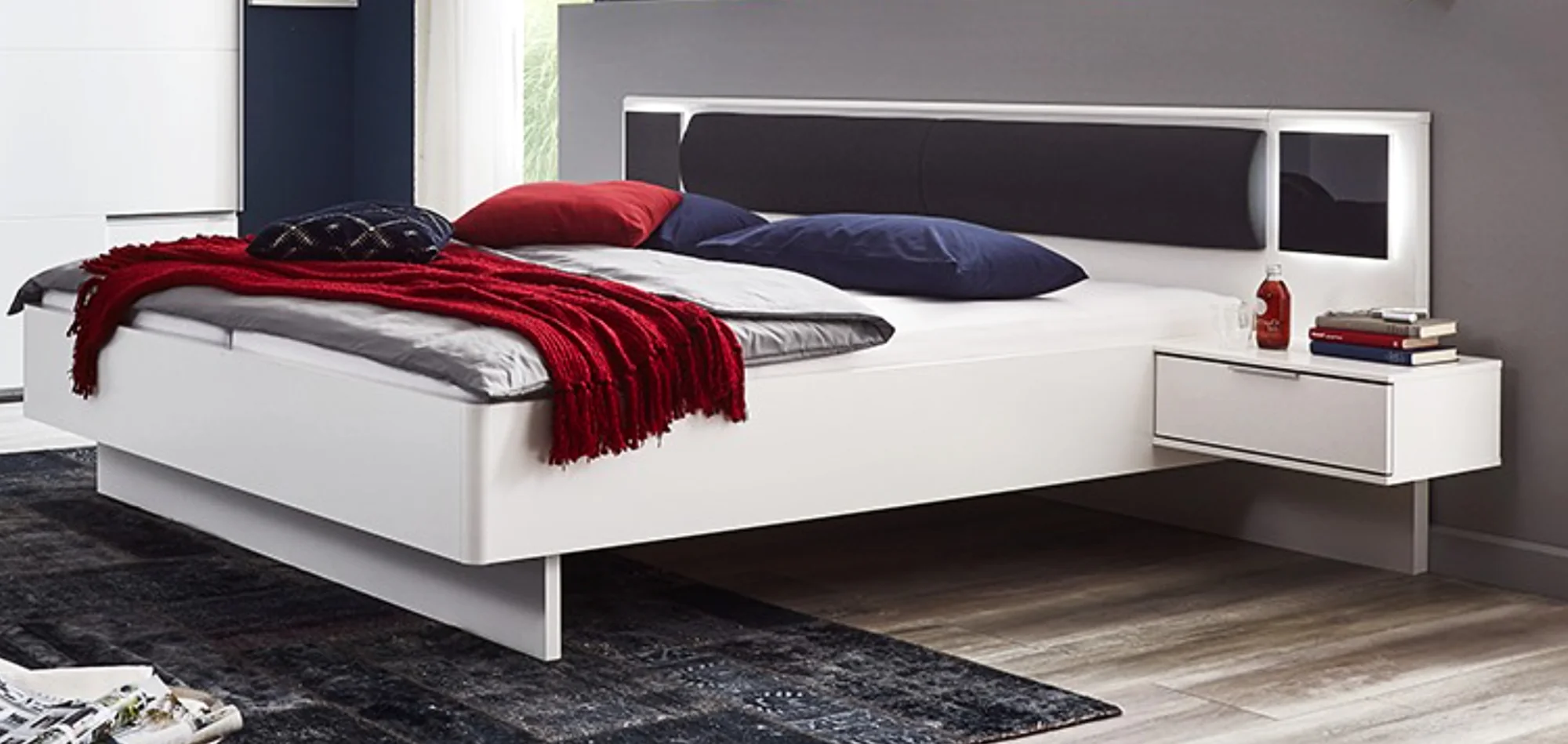 Wimex Futonbett Valencia Breite 160/180 x 200 cm inkl. Beleuchtung, inkl. Nachtschränke - Image 6